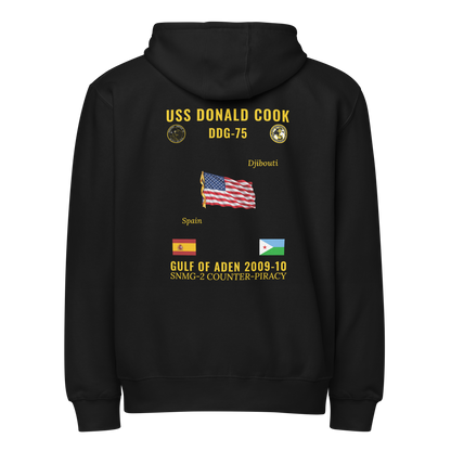 USS Donald Cook (DDG-75) 2009-10 Gulf Of Aden Cruise Zip Hoodie