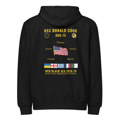 USS Donald Cook (DDG-75) 2018-19 Med/Black Sea Cruise Zip Hoodie