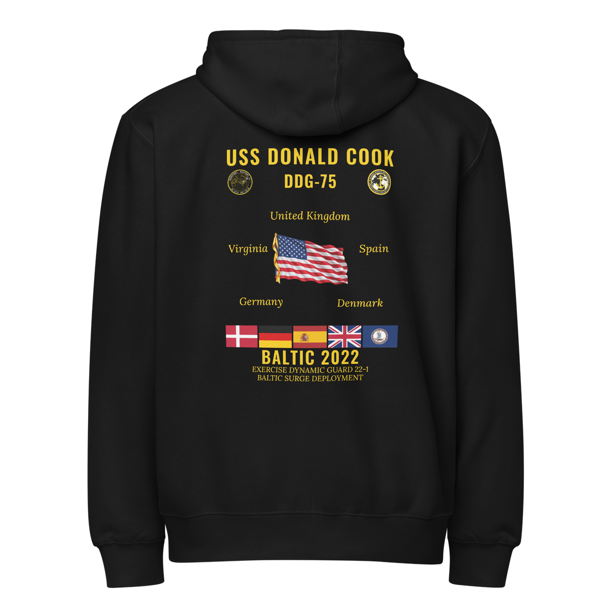 USS Donald Cook (DDG-75) 2022 Baltic Cruise Zip Hoodie