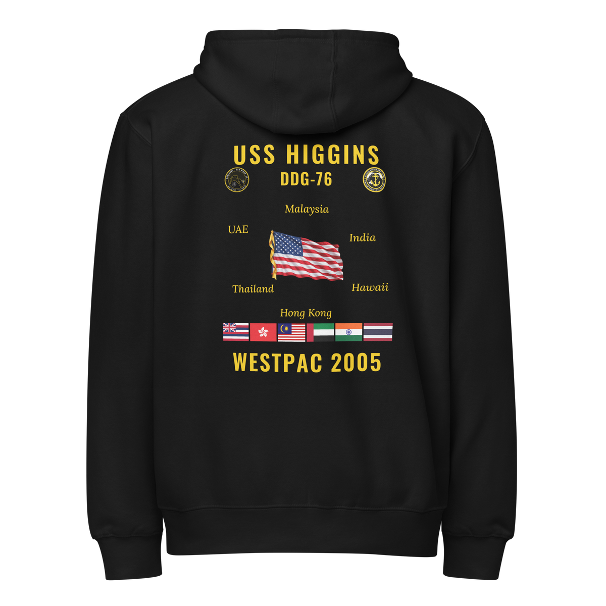 USS Higgins (DDG-76) 2005 WestPac Cruise Zip Hoodie
