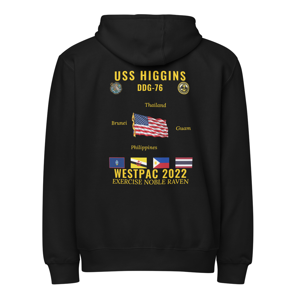 USS Higgins (DDG-76) 2022 WestPac Cruise Zip Hoodie