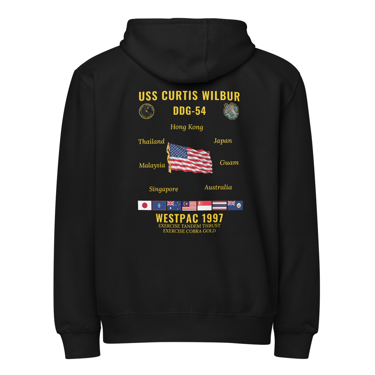 USS Curtis Wilbur (DDG-54) 1997 WestPac Cruise Zip Hoodie
