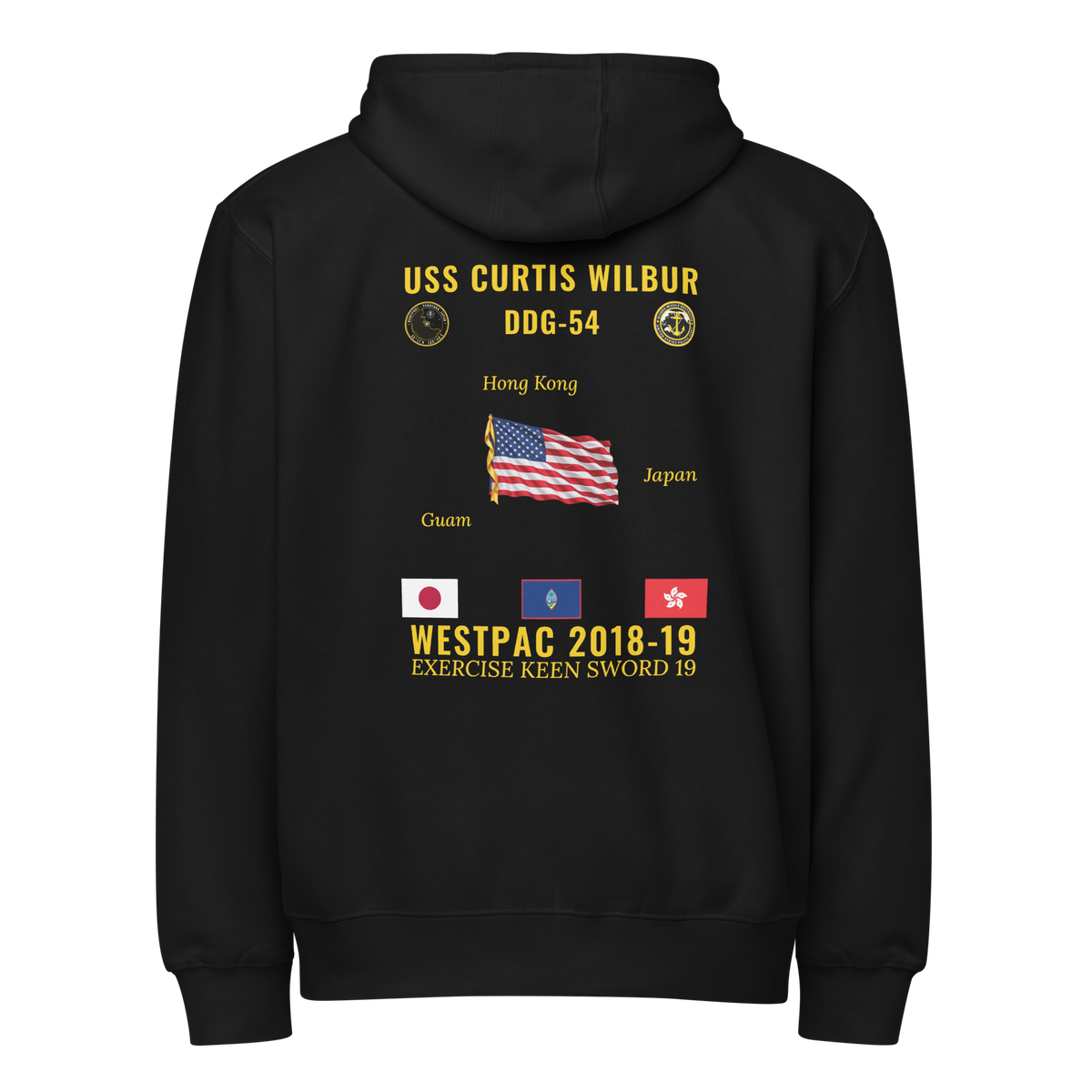 USS Curtis Wilbur (DDG-54) 2018-19 WestPac Cruise Zip Hoodie