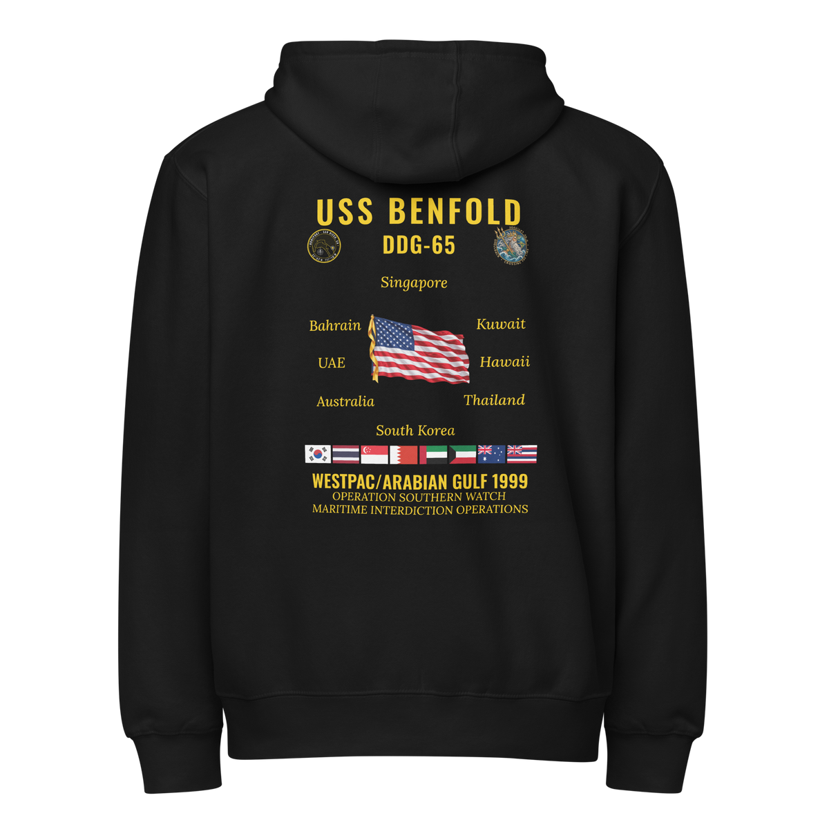USS Benfold (DDG-65) 1999 WestPac/Arabian Gulf Cruise Zip Hoodie