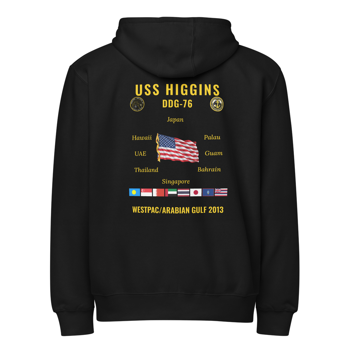 USS Higgins (DDG-76) 2013 WestPac/Arabian Gulf Cruise Zip Hoodie