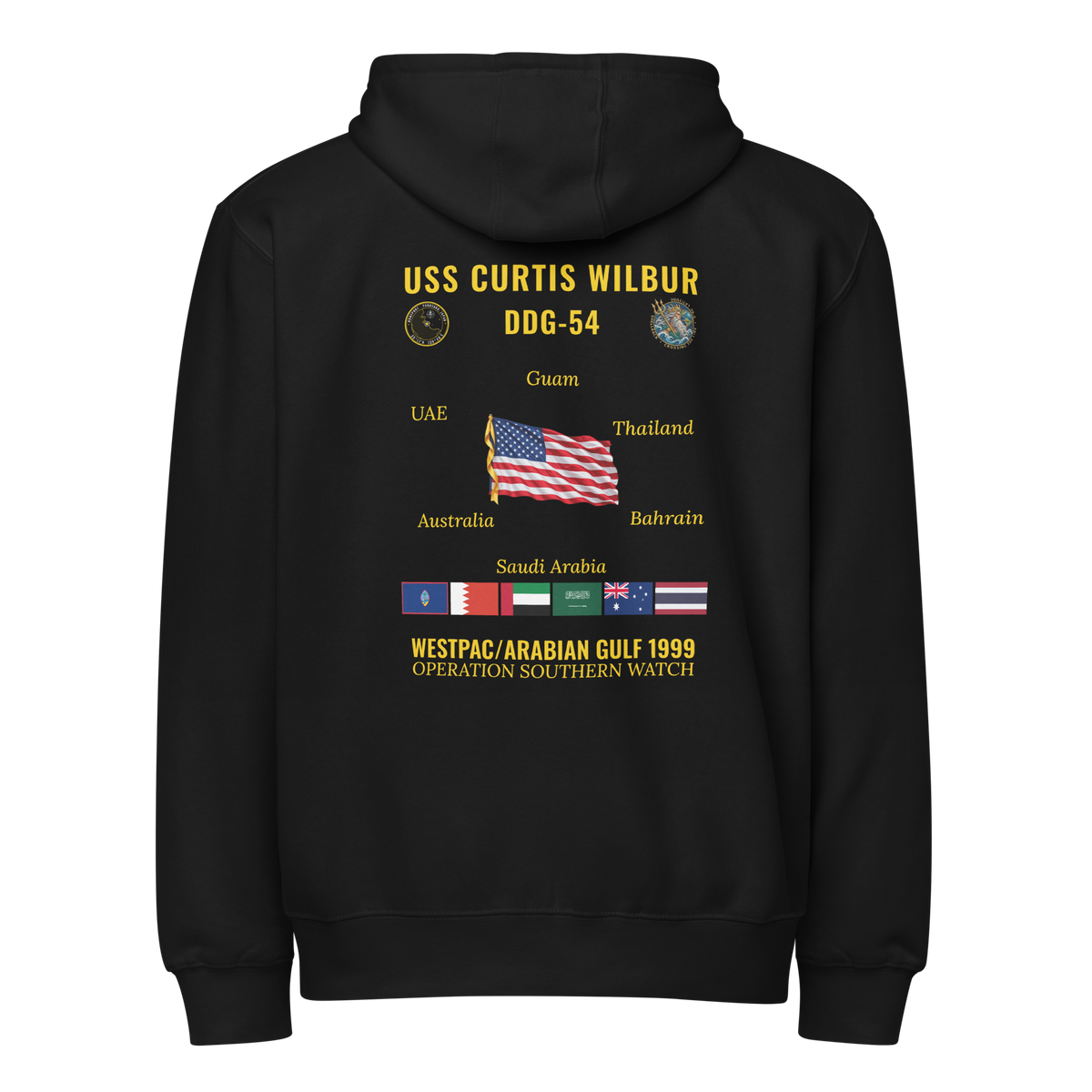 USS Curtis Wilbur (DDG-54) 1999 WestPac/Arabian Gulf Cruise Zip Hoodie