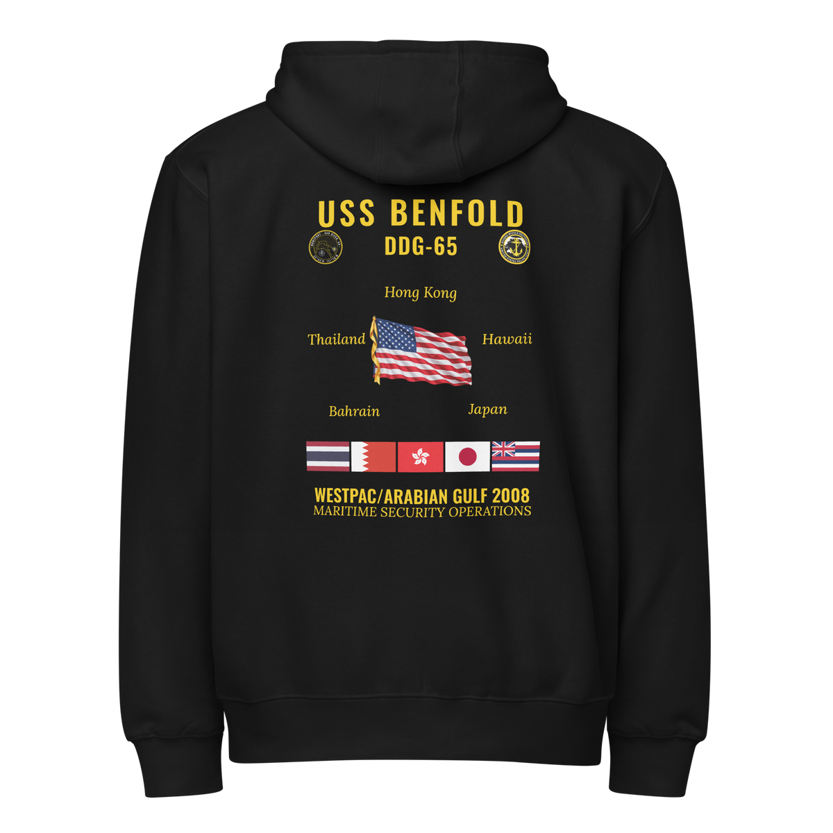 USS Benfold (DDG-65) 2008 WestPac/Arabian Gulf Cruise Zip Hoodie
