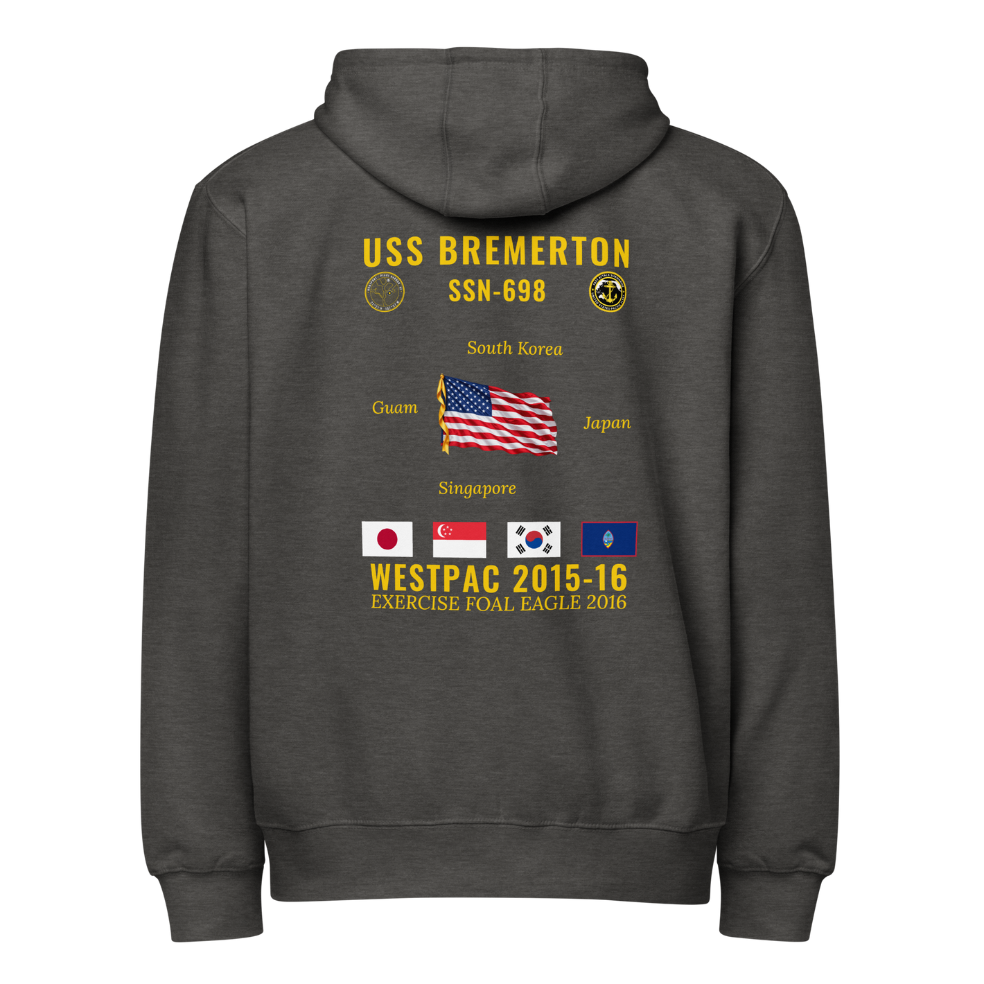 USS Bremerton (SSN-698) 2015-16 WestPac Cruise Zip Hoodie