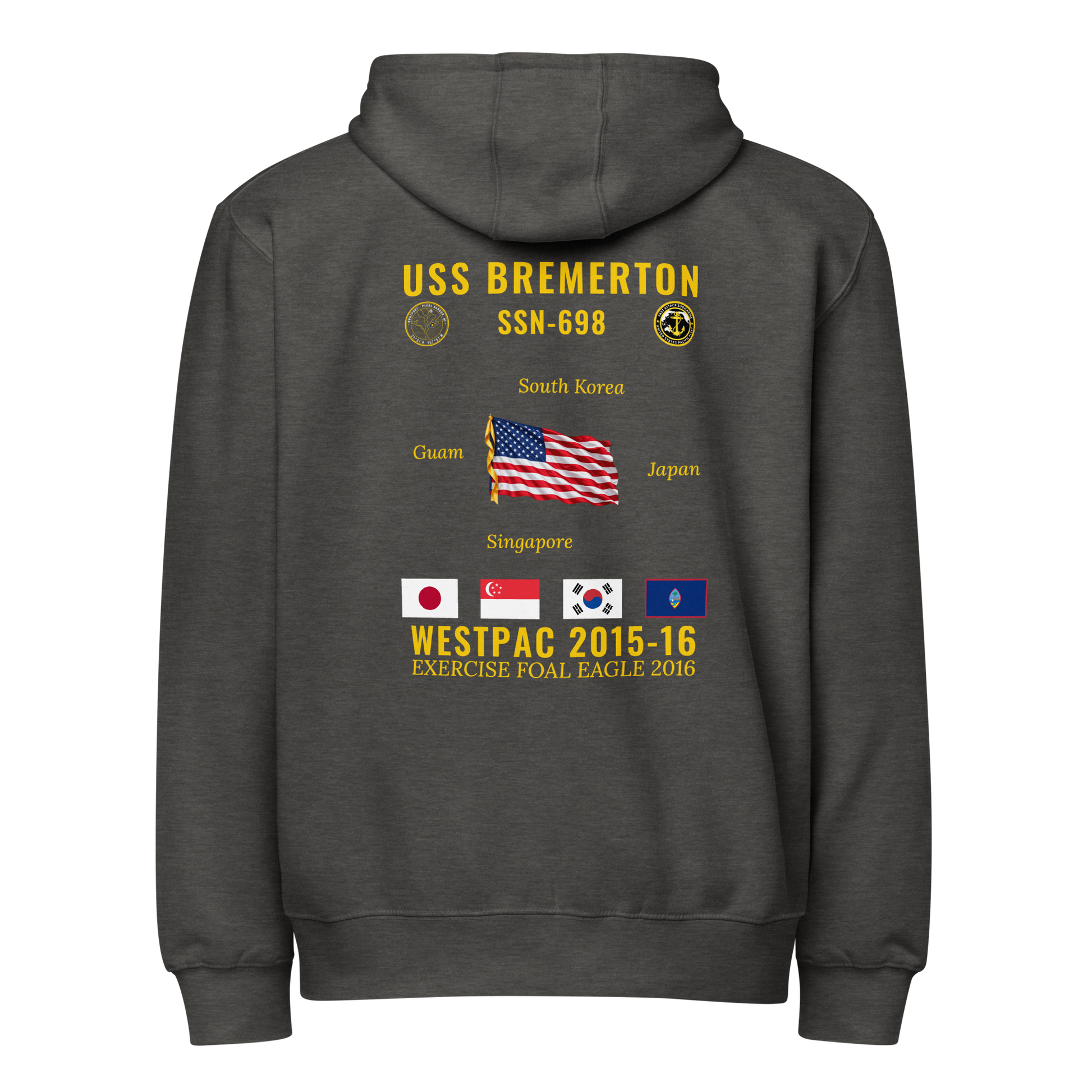 USS Bremerton (SSN-698) 2015-16 WestPac Cruise Zip Hoodie