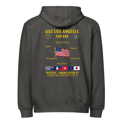 USS Los Angeles (SSN-688) 1981 WestPac/Indian Ocean Cruise Zip Hoodie