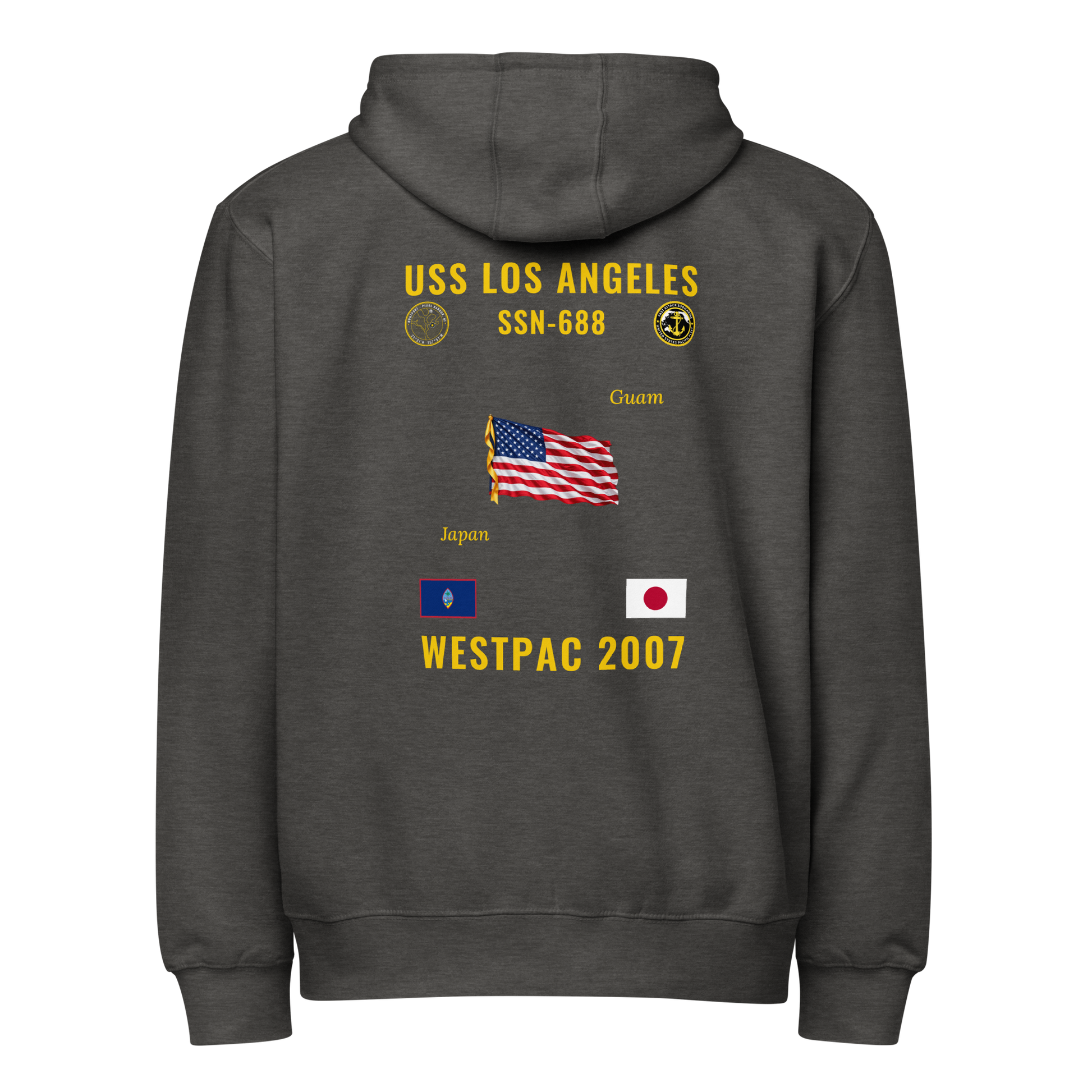 USS Los Angeles (SSN-688) 2007 WestPac Cruise Zip Hoodie