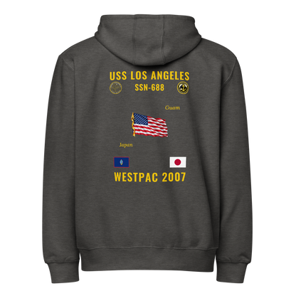 USS Los Angeles (SSN-688) 2007 WestPac Cruise Zip Hoodie