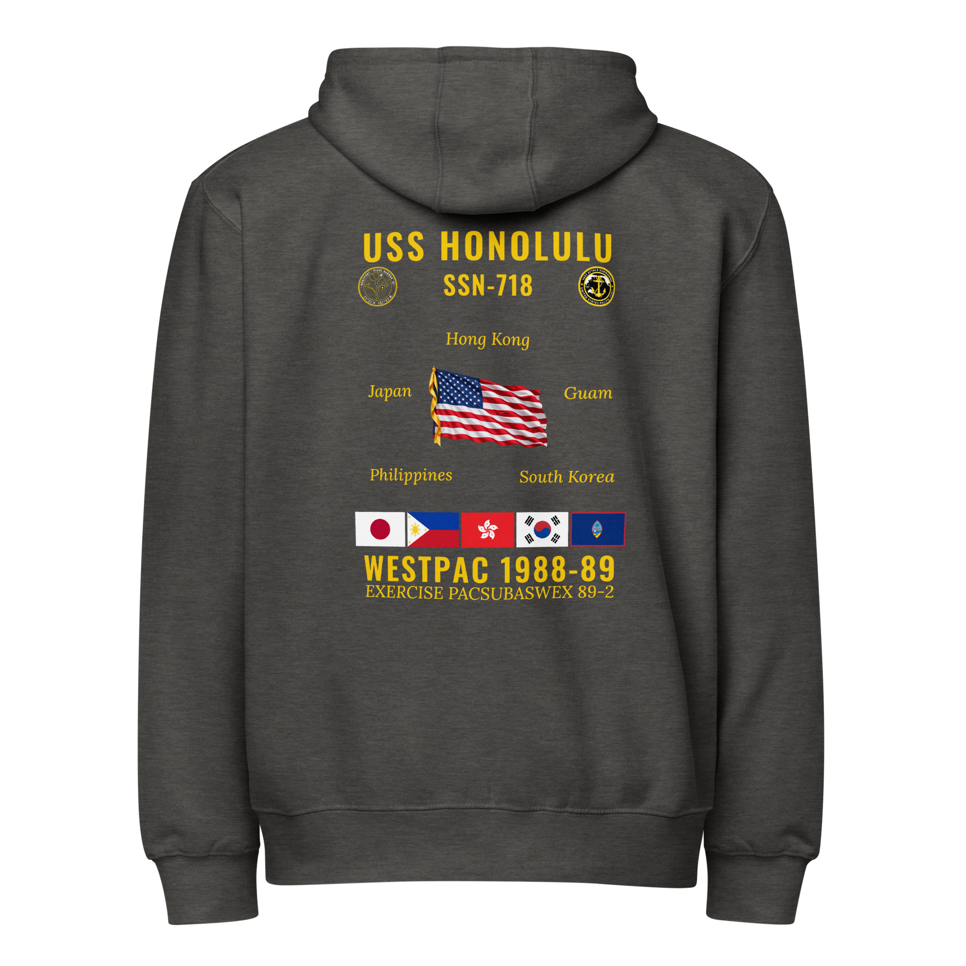 USS Honolulu (SSN-718) 1988-89 WestPac Cruise Zip Hoodie