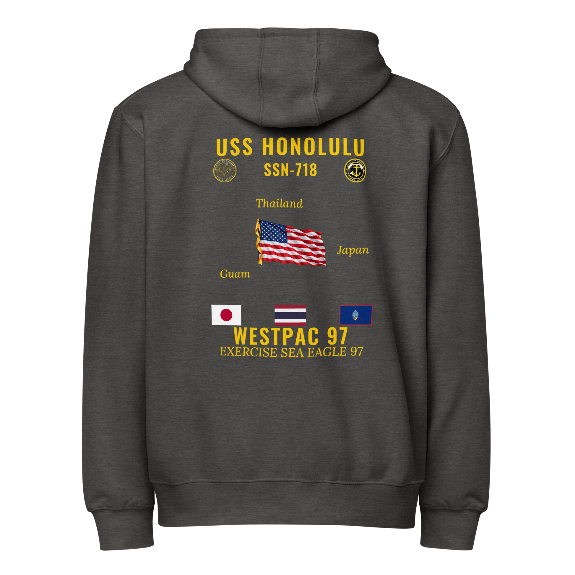 USS Honolulu (SSN-718) 1997 WestPac Cruise Zip Hoodie