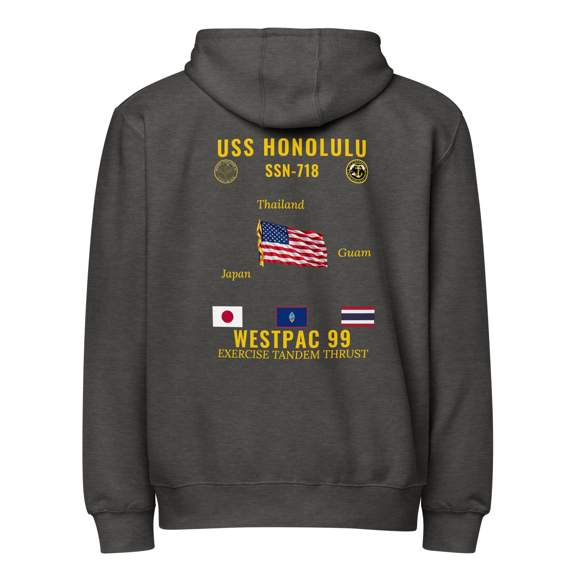 USS Honolulu (SSN-718) 1999 WestPac Cruise Zip Hoodie