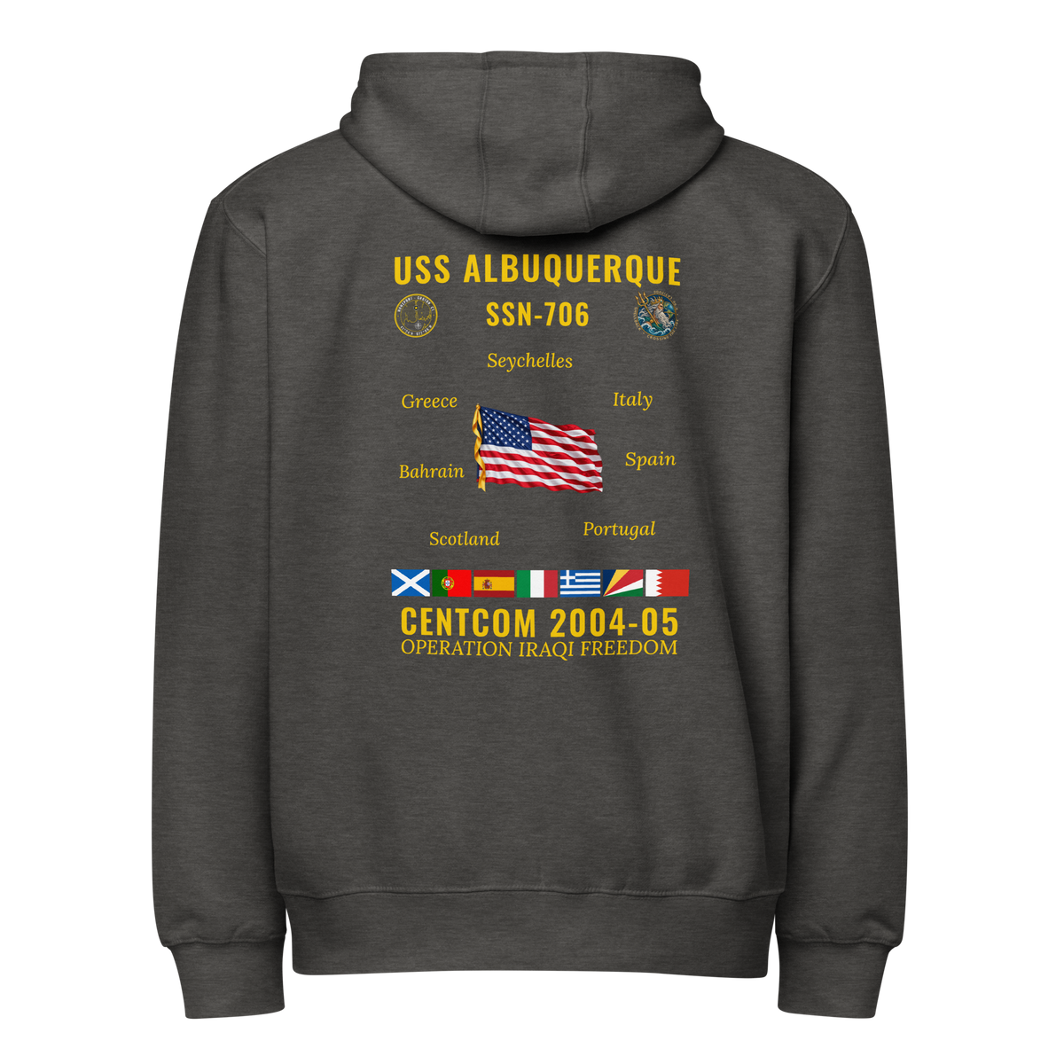 USS Albuquerque (SSN-706) 2004-05 CENTCOM Cruise Zip Hoodie
