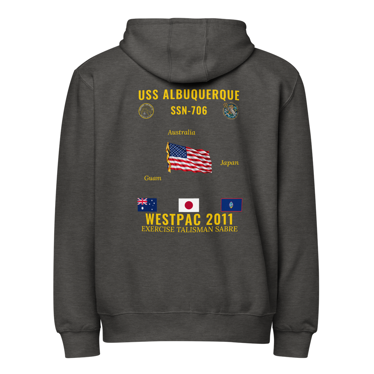 USS Albuquerque (SSN-706) 2011 WestPac Cruise Zip Hoodie