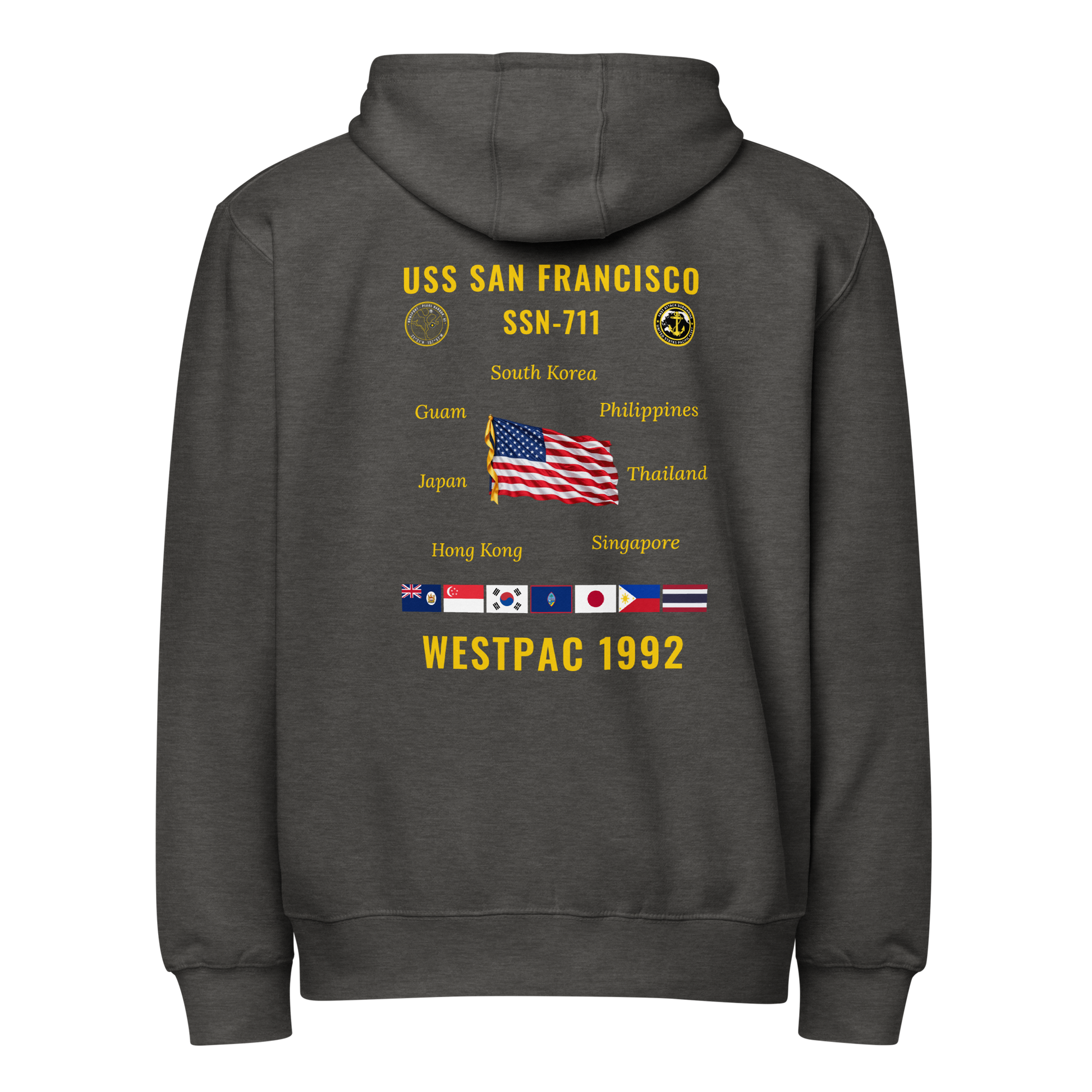 USS San Francisco (SSN-711) 1992 WestPac Cruise Zip Hoodie