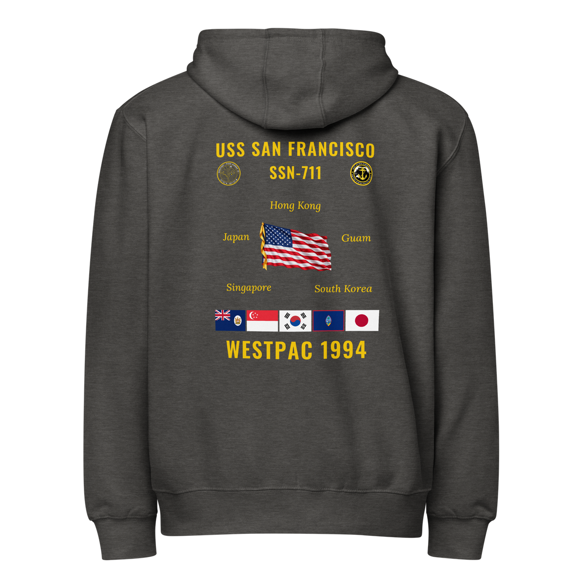 USS San Francisco (SSN-711) 1994 WestPac Cruise Zip Hoodie