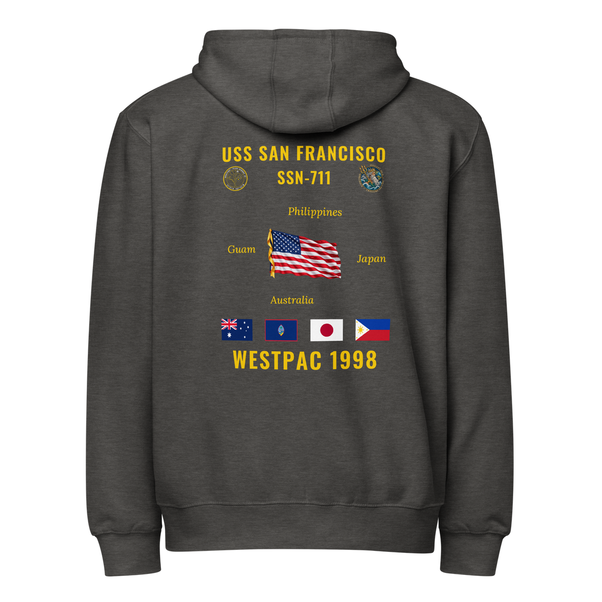 USS San Francisco (SSN-711) 1998 WestPac Cruise Zip Hoodie
