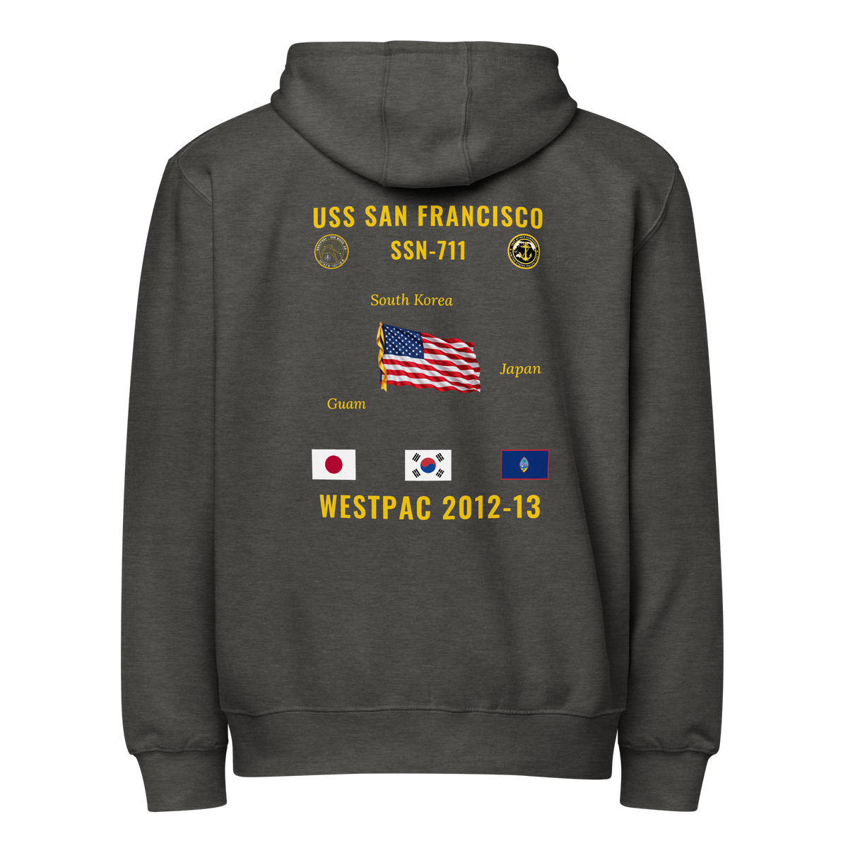 USS San Francisco (SSN-711) 2012-13 WestPac Cruise Zip Hoodie