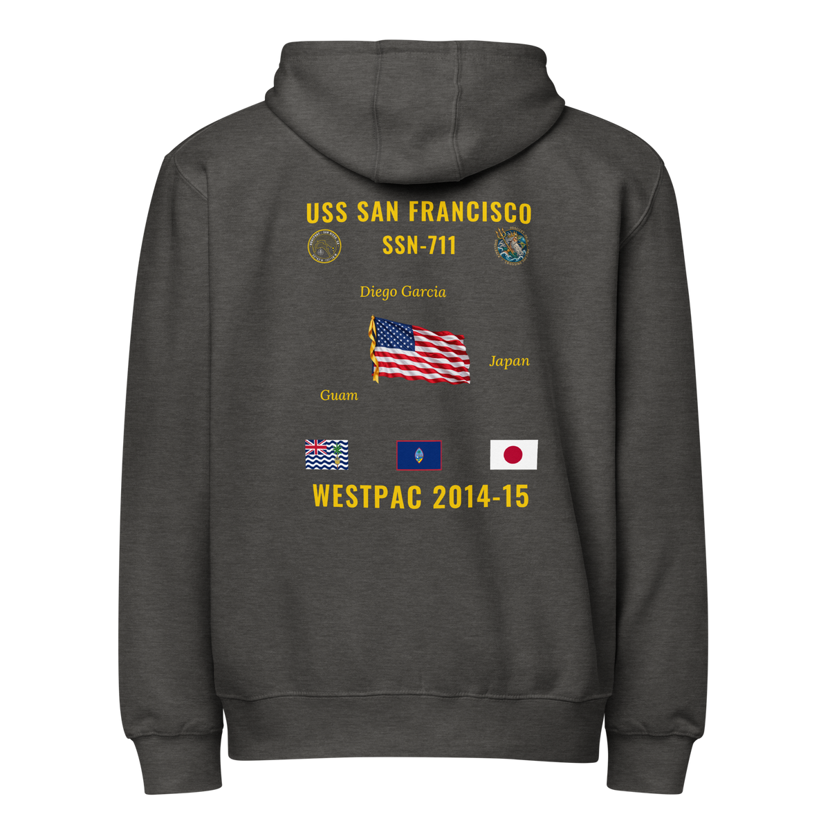 USS San Francisco (SSN-711) 2014-15 WestPac Cruise Zip Hoodie
