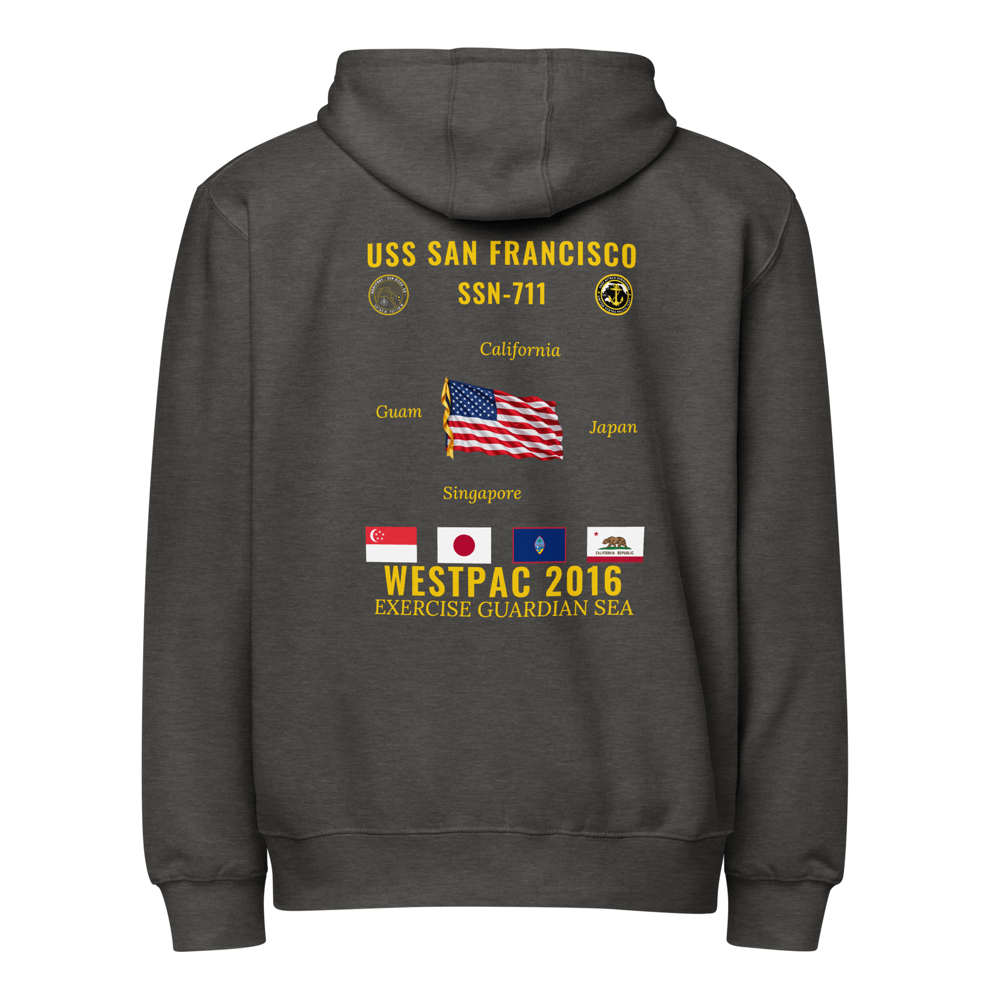 USS San Francisco (SSN-711) 2016 WestPac Cruise Zip Hoodie