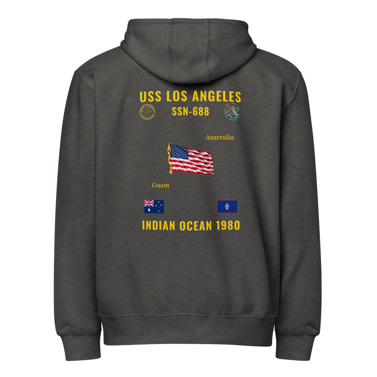 USS Los Angeles (SSN-688) 1980 Indian Ocean Cruise Zip Hoodie