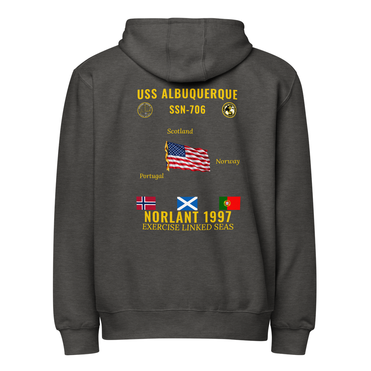USS Albuquerque (SSN-706) 1997 NORLANT Cruise Zip Hoodie