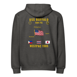 USS Buffalo (SSN-715) 1985 WestPac Cruise Zip Hoodie