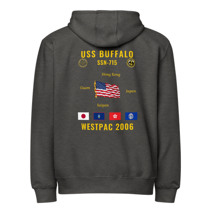 USS Buffalo (SSN-715) 2006 WestPac Cruise Zip Hoodie