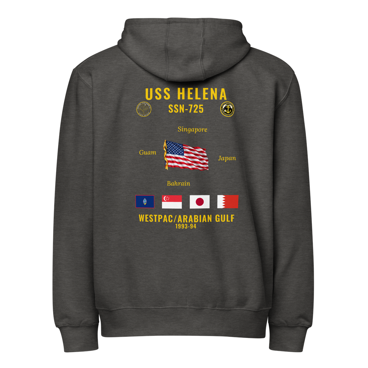USS Helena (SSN-725) 1993-94 WestPac/Arabian Gulf Cruise Zip Hoodie
