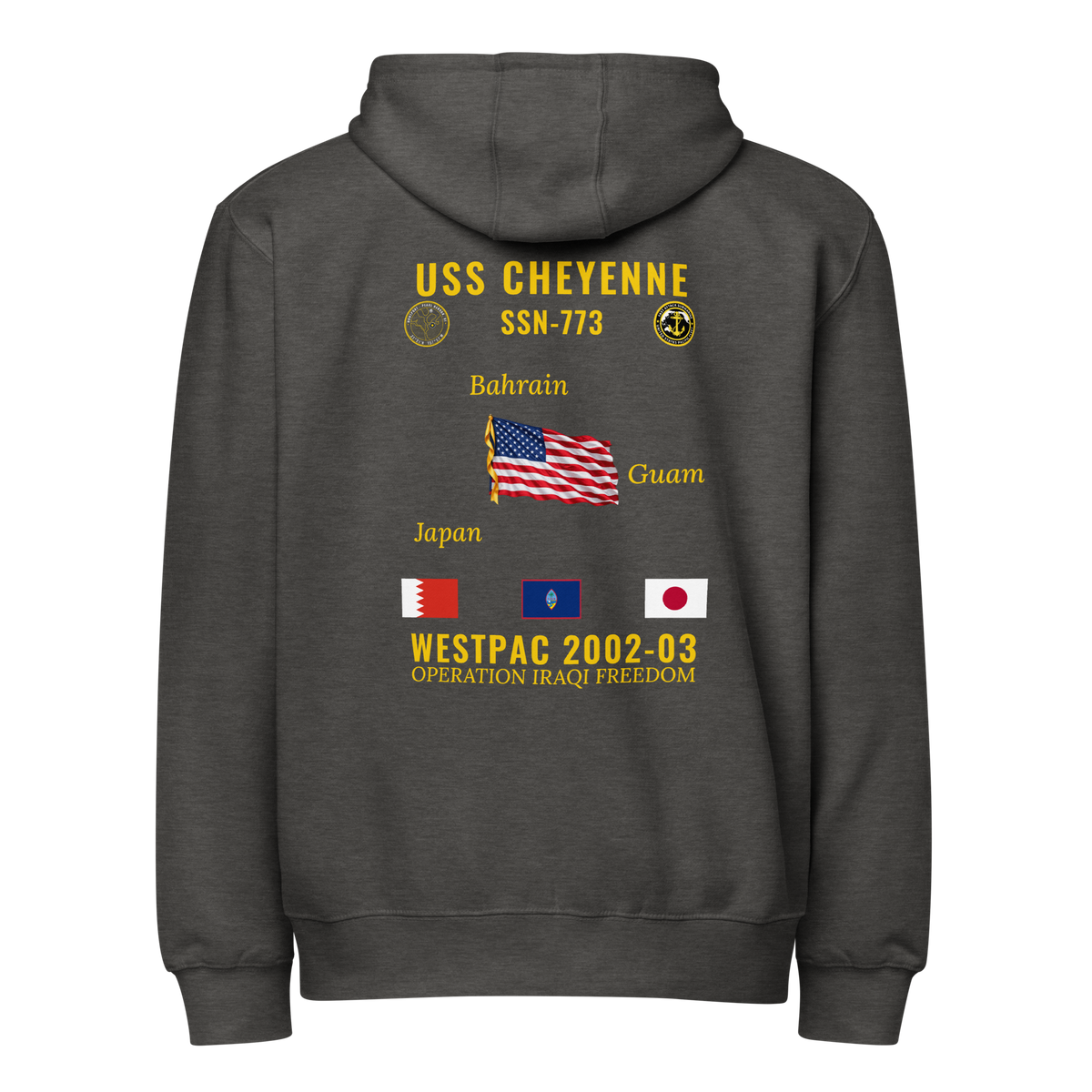 USS Cheyenne (SSN-773) 2002-03 WestPac Cruise Zip Hoodie