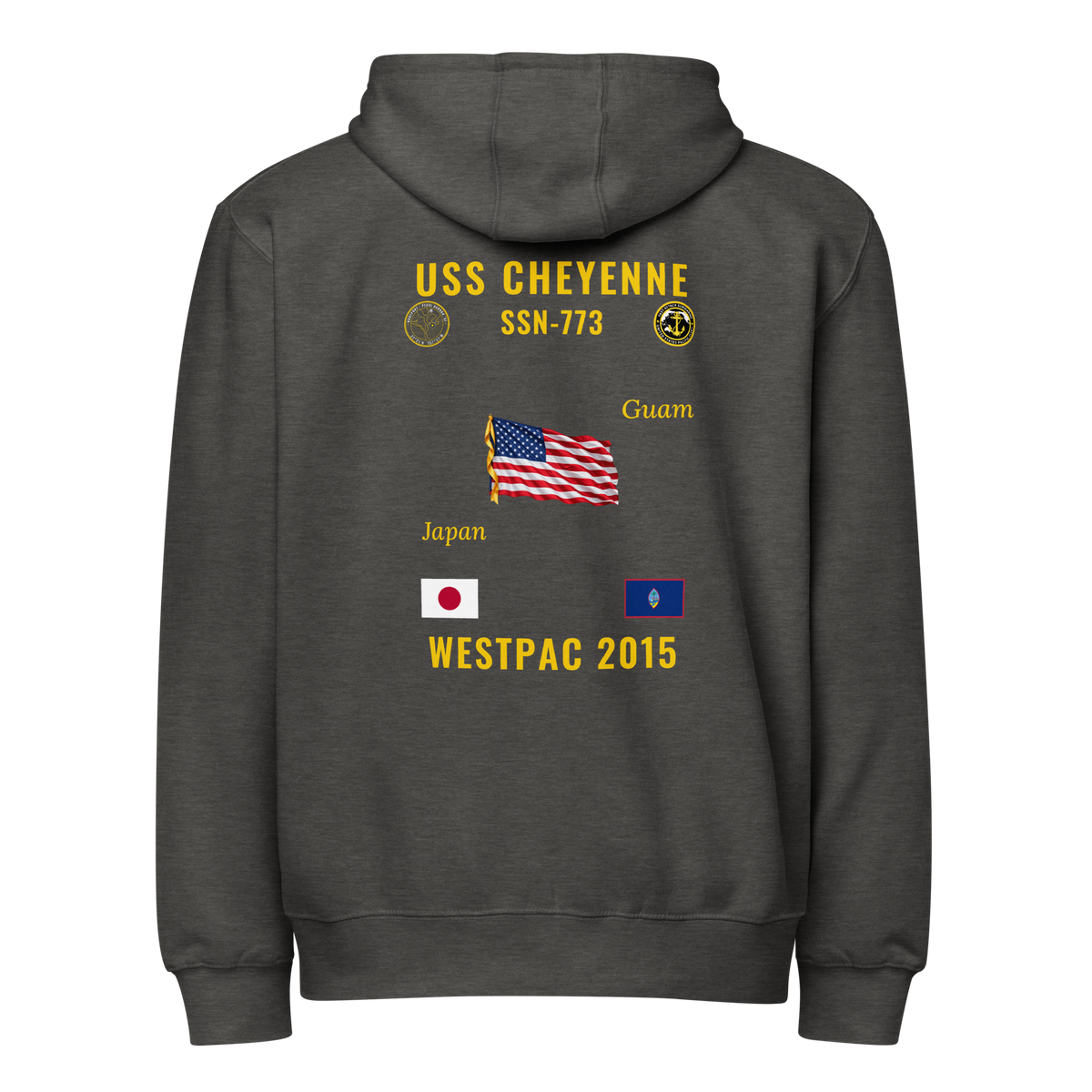 USS Cheyenne (SSN-773) 2015 WestPac Cruise Zip Hoodie