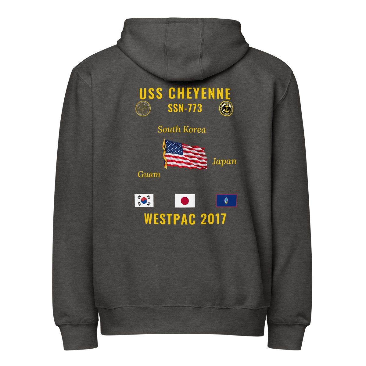 USS Cheyenne (SSN-773) 2017 WestPac Cruise Zip Hoodie