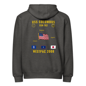 USS Columbus (SSN-762) 2008 WestPac Cruise Zip Hoodie