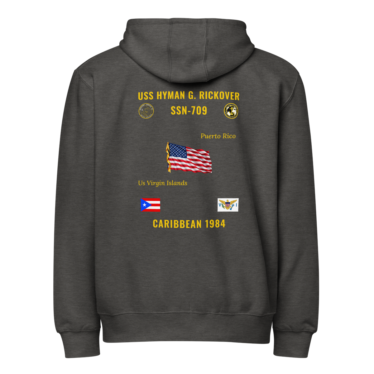 USS Hyman G. Rickover (SSN-709) 1984 Caribbean Cruise Zip Hoodie