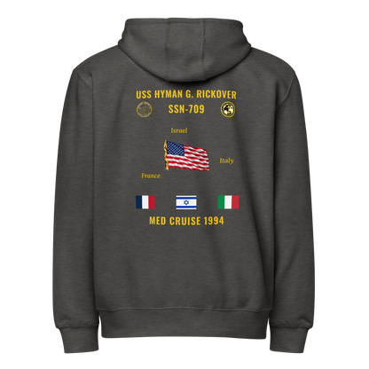 USS Hyman G. Rickover (SSN-709) 1994 Med Cruise Zip Hoodie