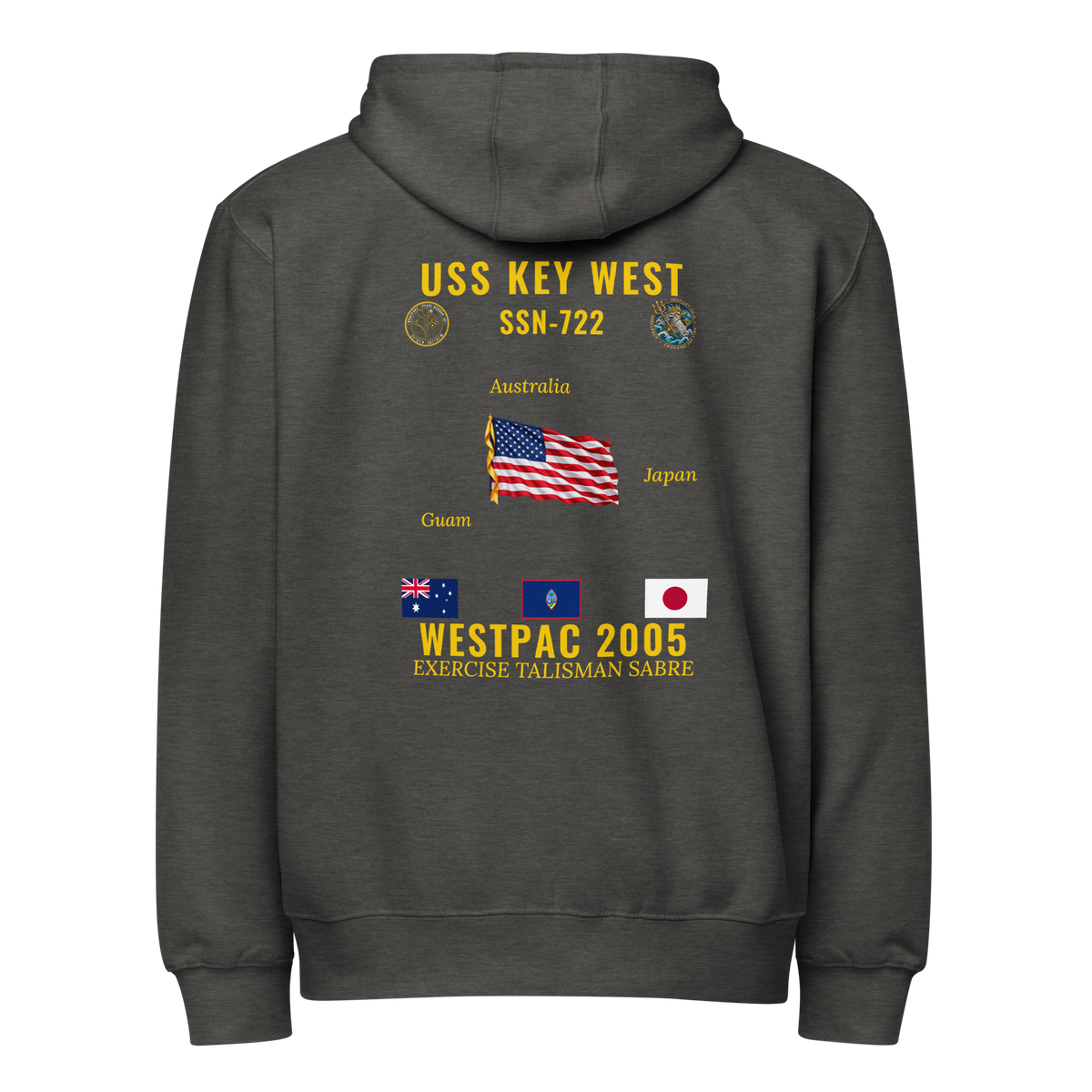 USS Key West (SSN-722) 2005 WestPac Cruise Zip Hoodie