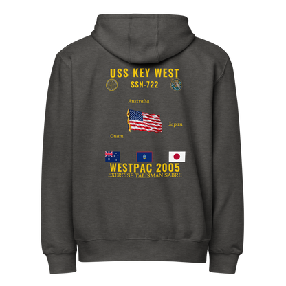 USS Key West (SSN-722) 2005 WestPac Cruise Zip Hoodie