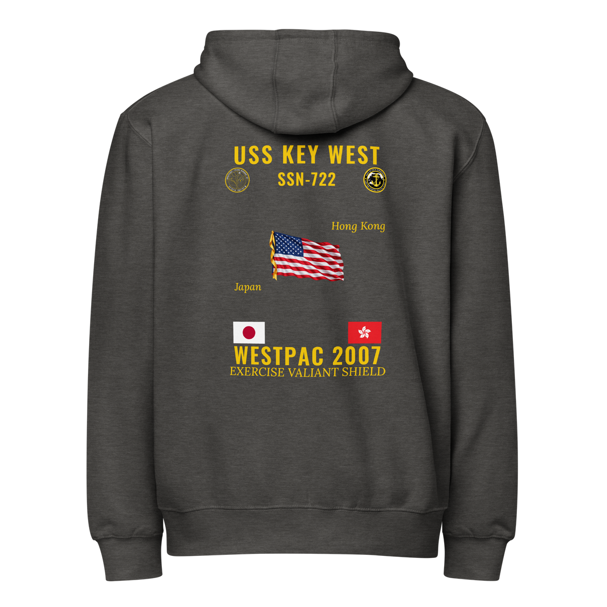 USS Key West (SSN-722) 2007 WestPac Cruise Zip Hoodie