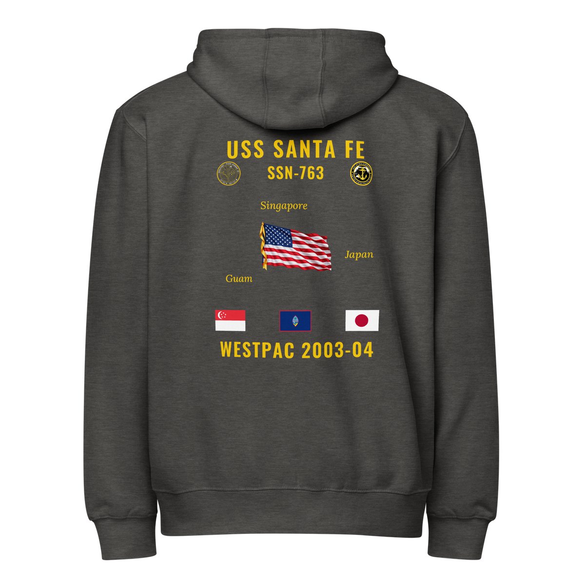 USS Santa Fe (SSN-763) 2003-04 WestPac Cruise Zip Hoodie