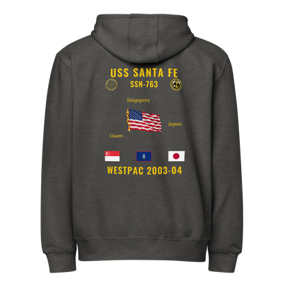 USS Santa Fe (SSN-763) 2003-04 WestPac Cruise Zip Hoodie