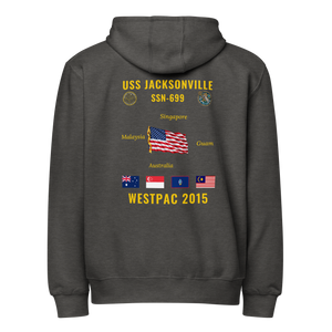 USS Jacksonville (SSN-699) 2015 WestPac Cruise Zip Hoodie