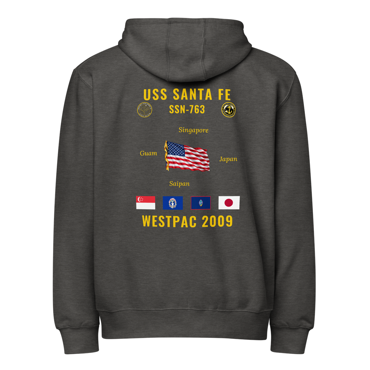 USS Santa Fe (SSN-763) 2009 WestPac Cruise Zip Hoodie