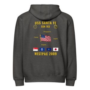 USS Santa Fe (SSN-763) 2009 WestPac Cruise Zip Hoodie