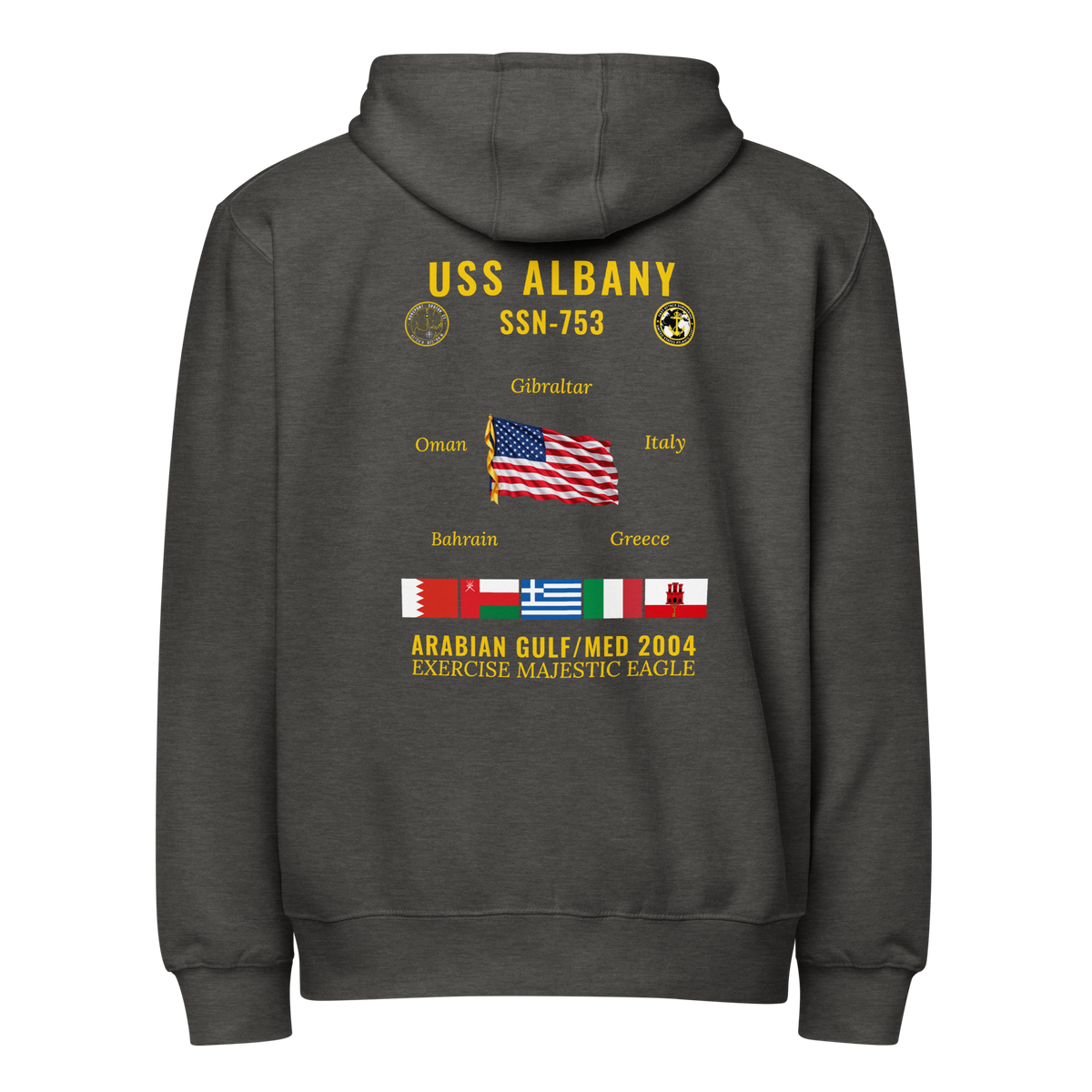 USS Albany (SSN-753) 2004 Arabian Gulf/Med Cruise Zip Hoodie