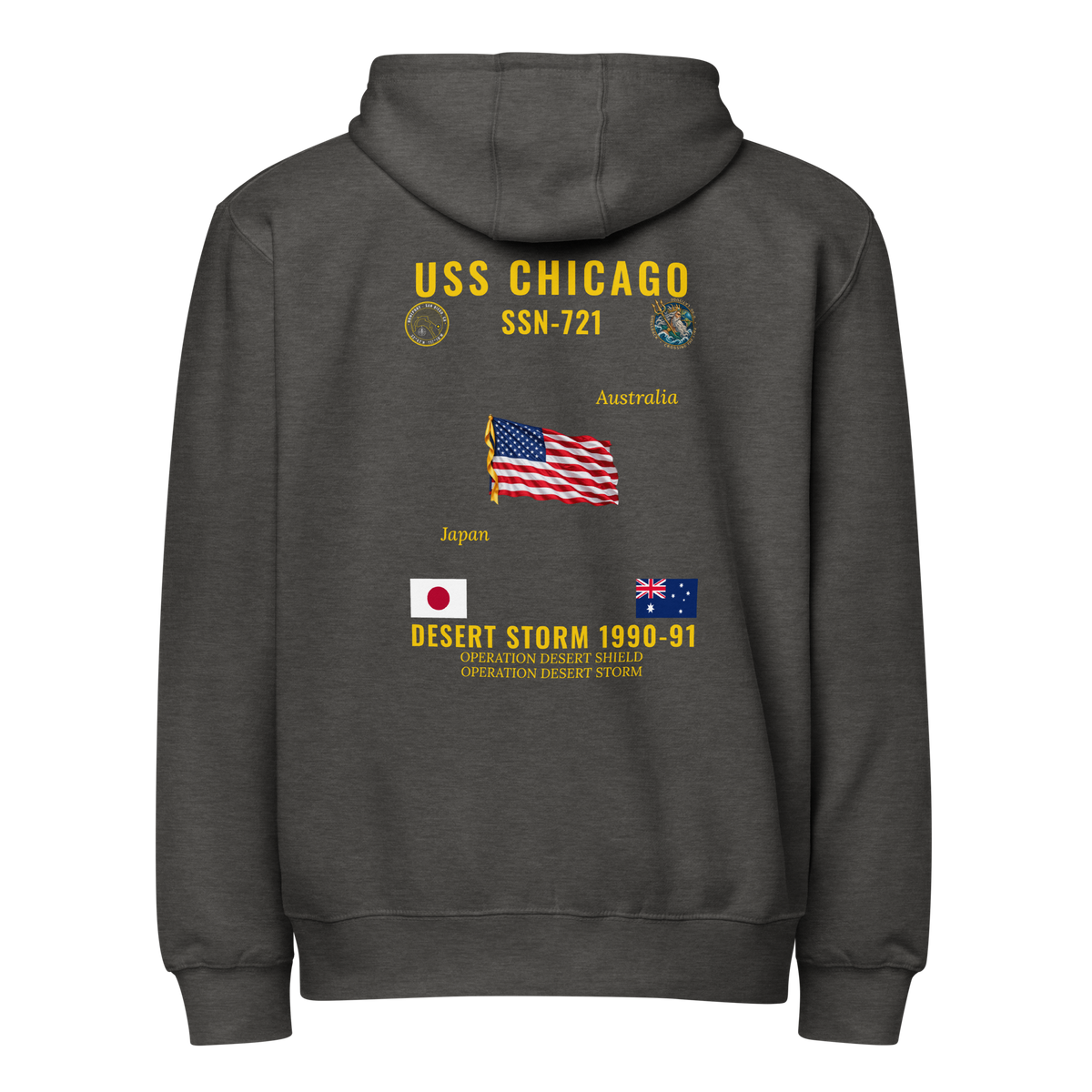 USS Chicago (SSN-721) 1990-91 Desert Storm Cruise Zip Hoodie