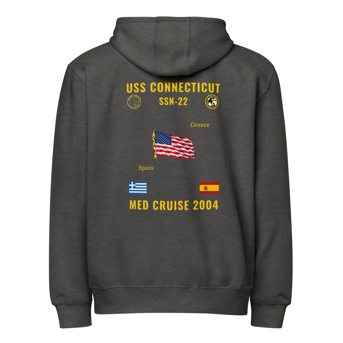 USS Connecticut (SSN-22) 2004 Med Cruise Zip Hoodie