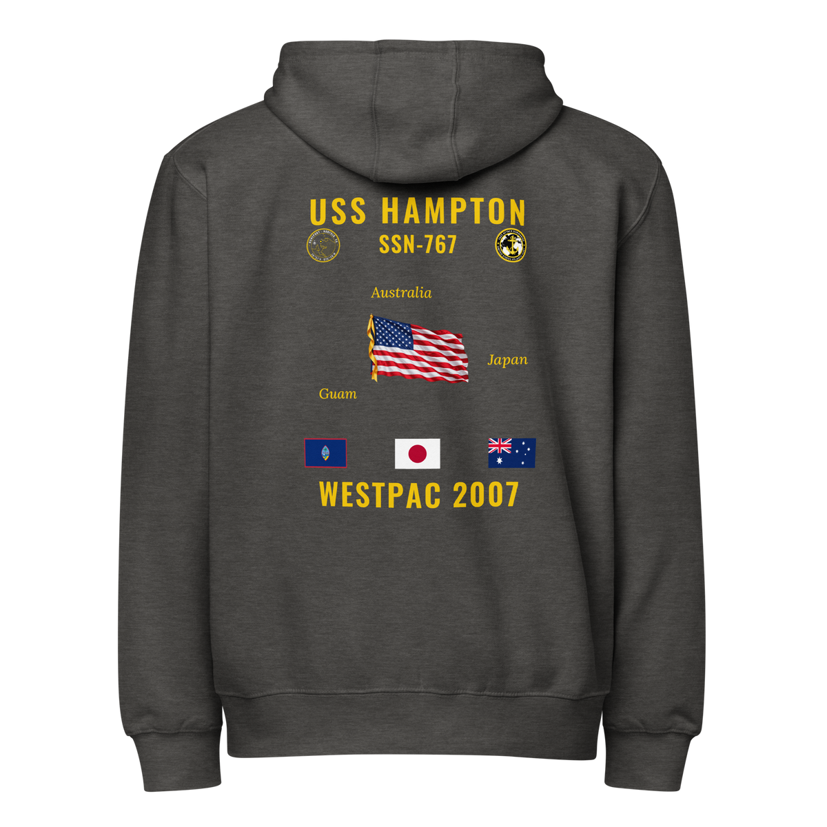 USS Hampton (SSN-767) 2007 WestPac Cruise Zip Hoodie